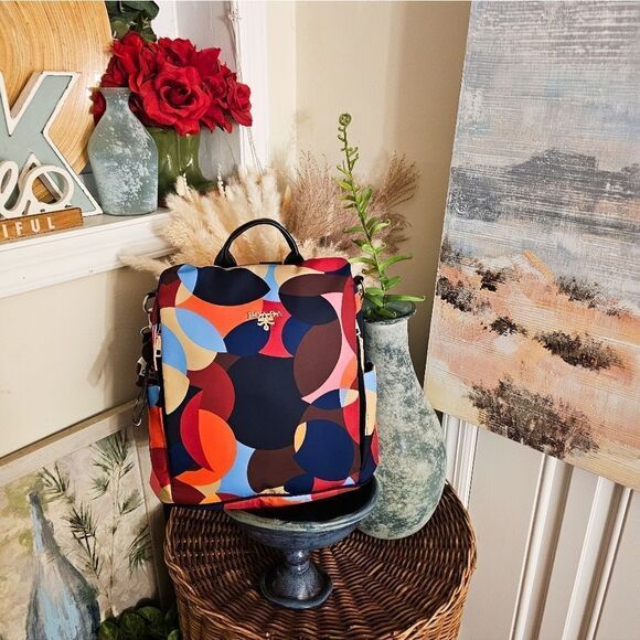 POABA Geometric Multicolored Convertible Anti - Theft Backpack. - Picture 11 of 15